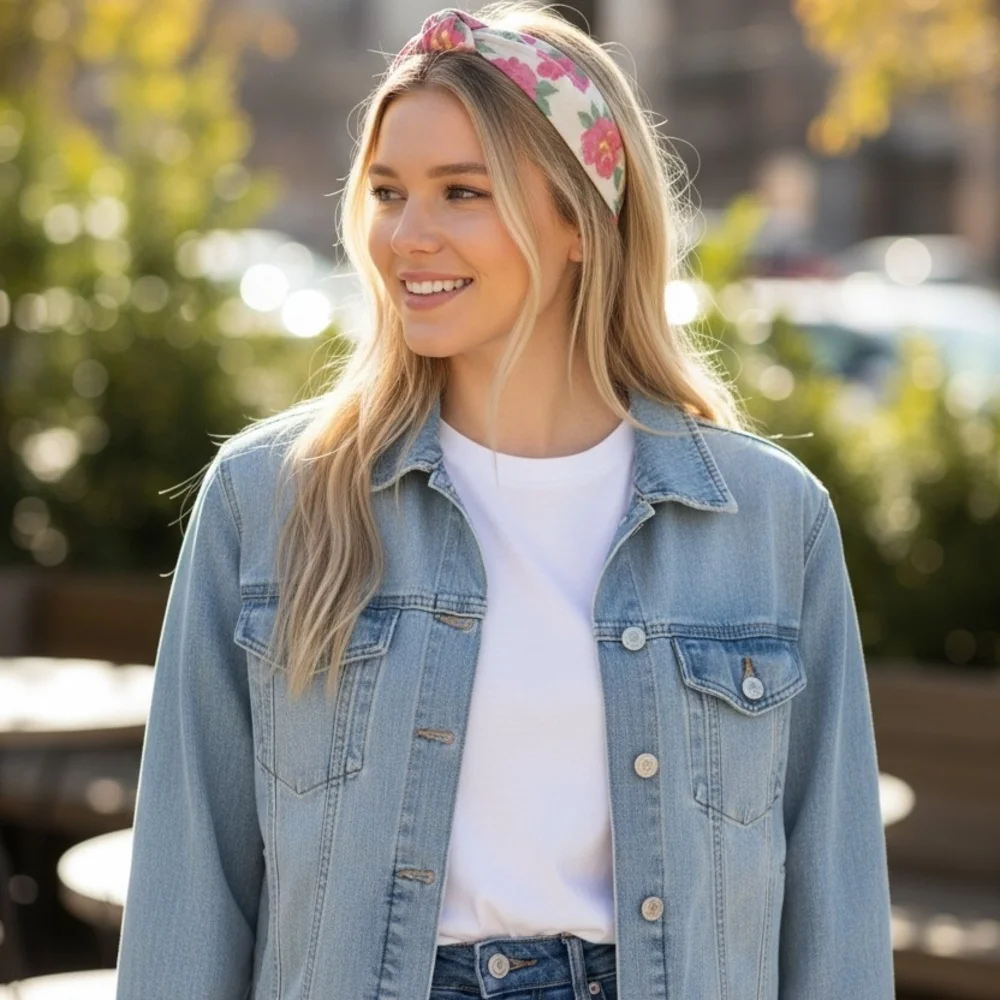 Floral Pink Knotted Headband - Women Accessories